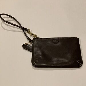Authentic Vintage COACH wristlet in dark brown